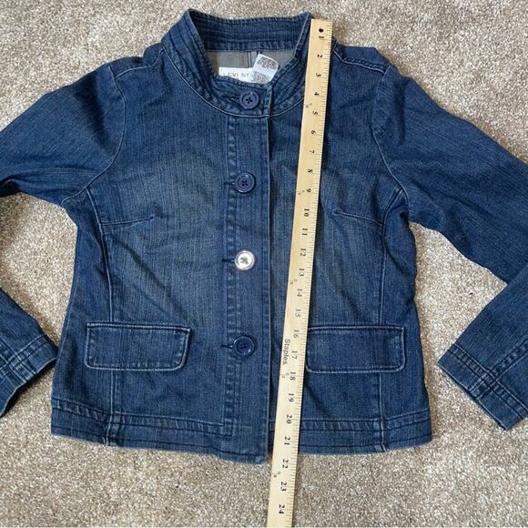 Levis Strauss Signature Denim Jean Jacket Women's large Buttons fitted SZ M - Picture 7 of 8